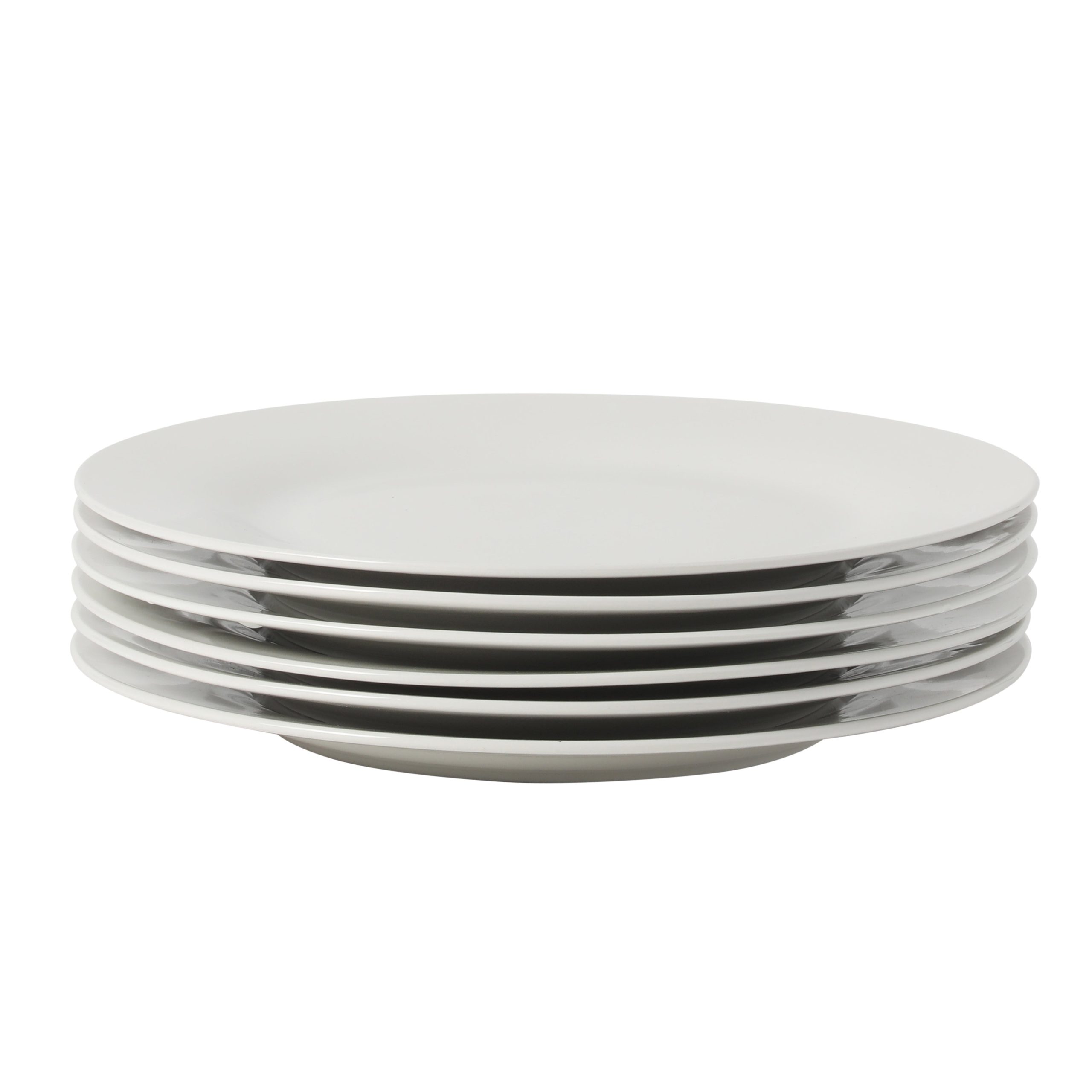 Gibson Home Great Essentials 6-Piece Dinner Plate Set, 10.5 Inch Fine Ceramic Round Plates, Microwave and Dishwasher Safe, White - Image 6
