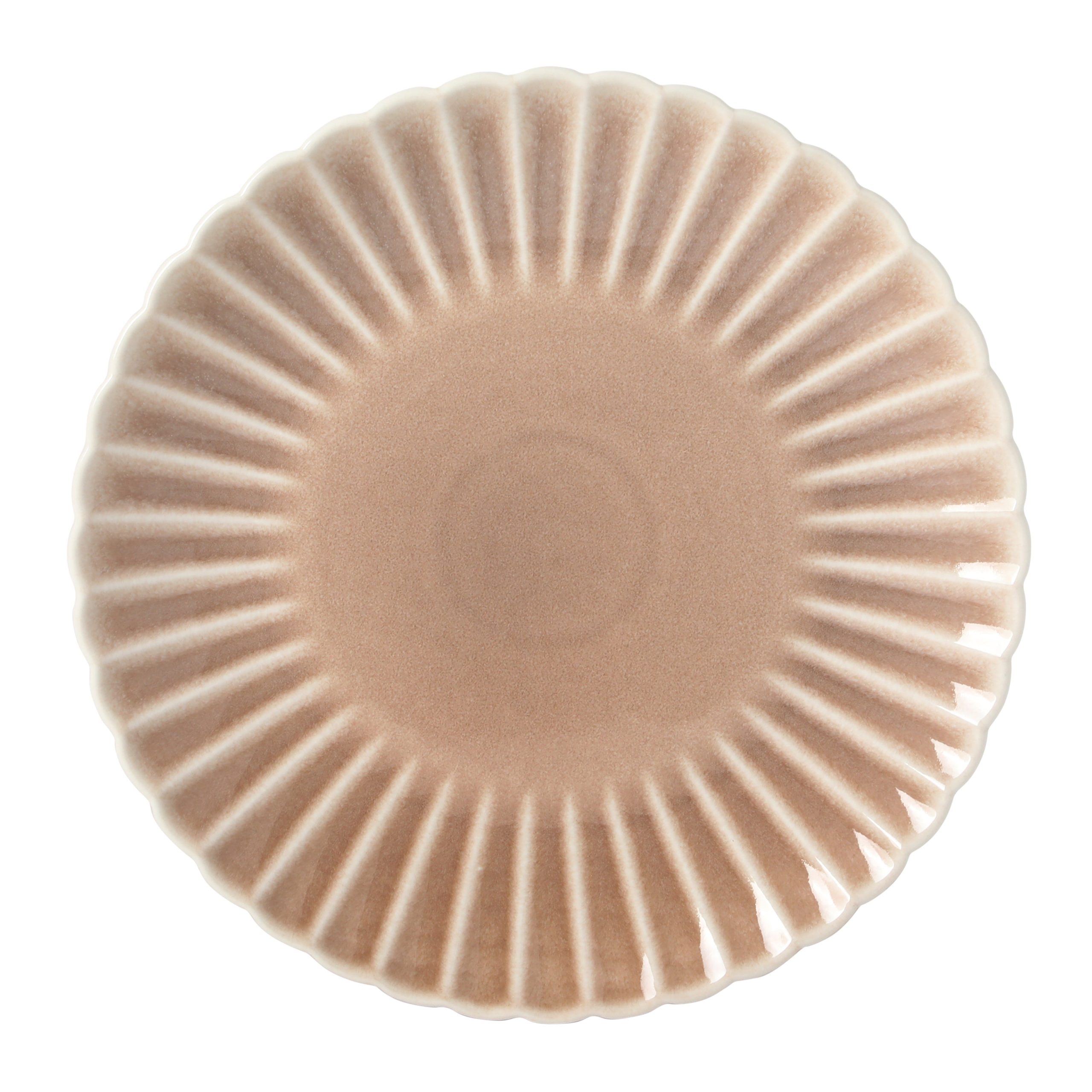 Gibson Elite Peach Orchard 12-Piece New Bone China Dinnerware Set Service for 4, Embossed Fluted Plates and Bowls, Dishwasher Safe - Image 8
