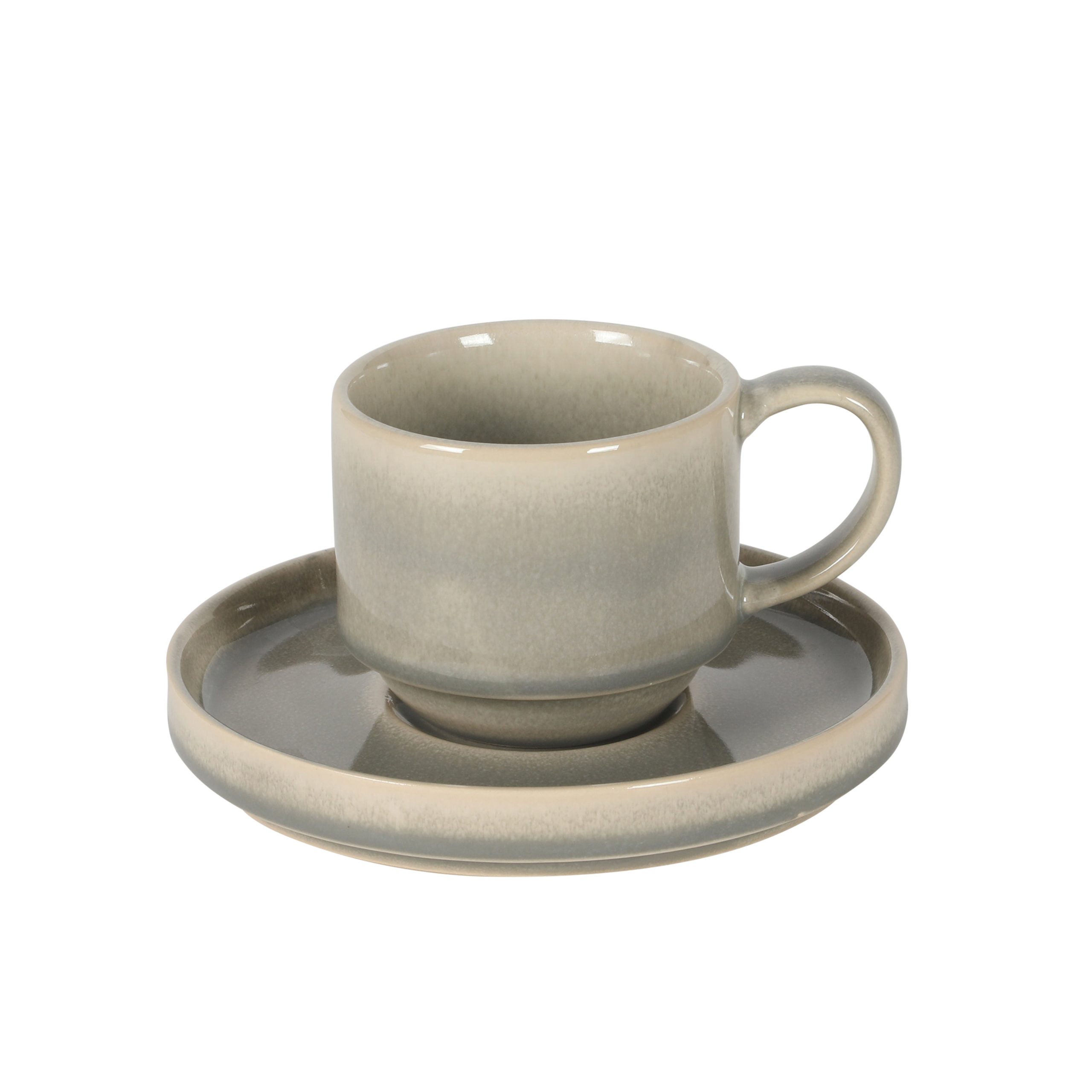 Gibson Elite Sunrise Hills 9-Piece Stackable Stoneware Cup and Saucer Set with Metal Rack, 6 oz, Service for 4, Dishwasher Safe - Image 8