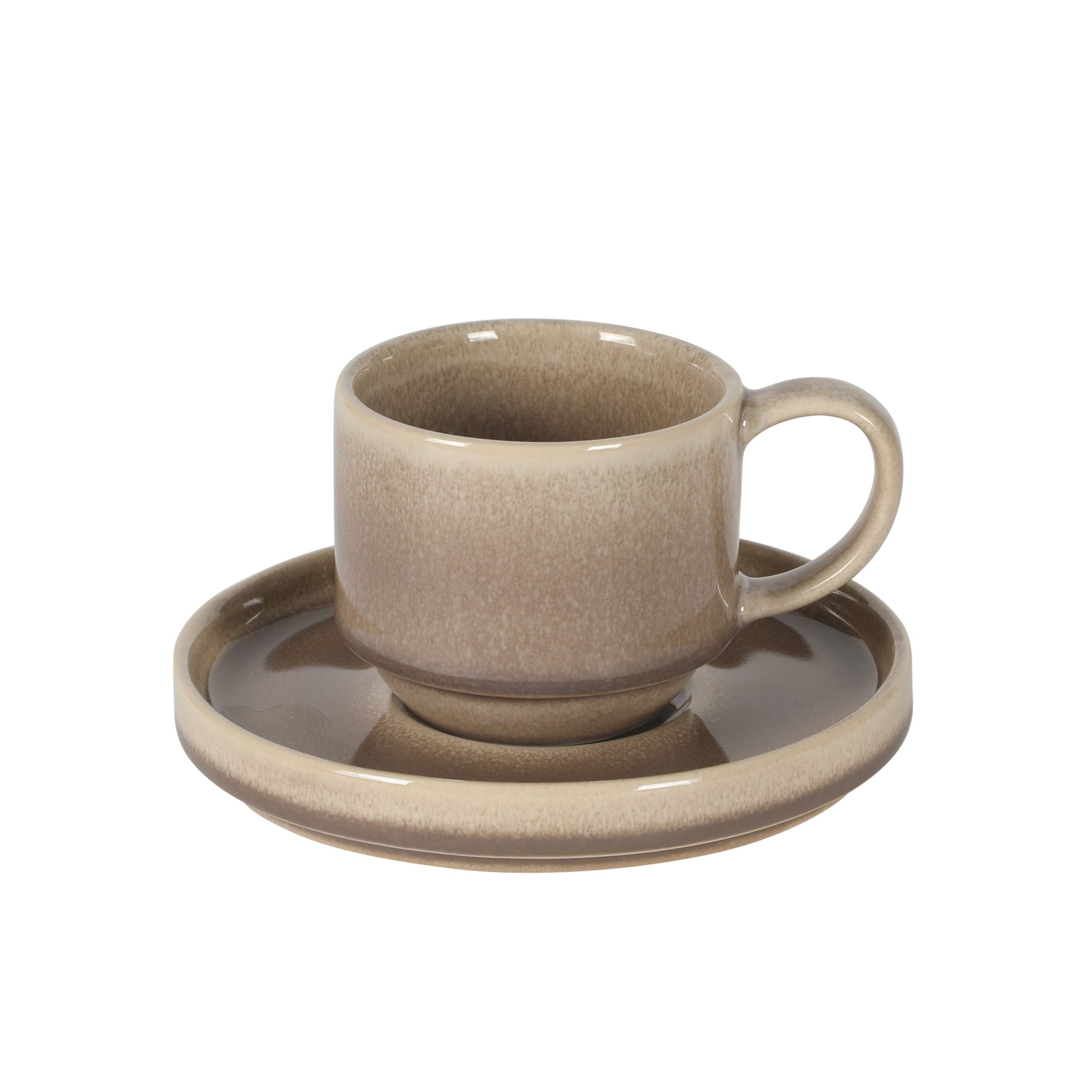 Gibson Elite Sunrise Hills 9-Piece Stackable Stoneware Cup and Saucer Set with Metal Rack, 6 oz, Service for 4, Dishwasher Safe - Image 15