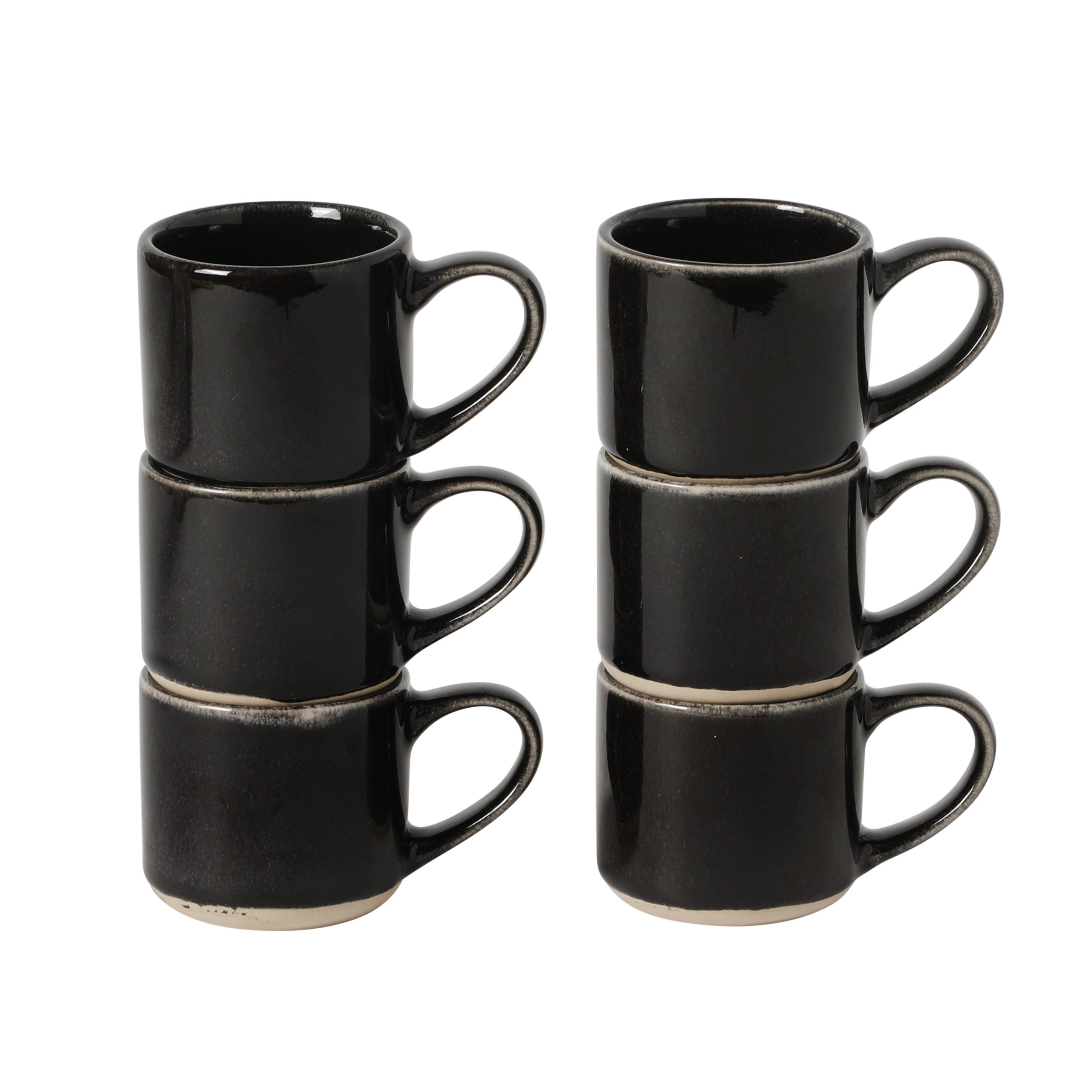 Mr. Coffee Whims Espresso Cups Set of 6, 3.7 oz Stoneware Demitasse Espresso Shot Cups with Handles, Stackable Reactive Glaze Ceramic Coffee Cups - Image 9
