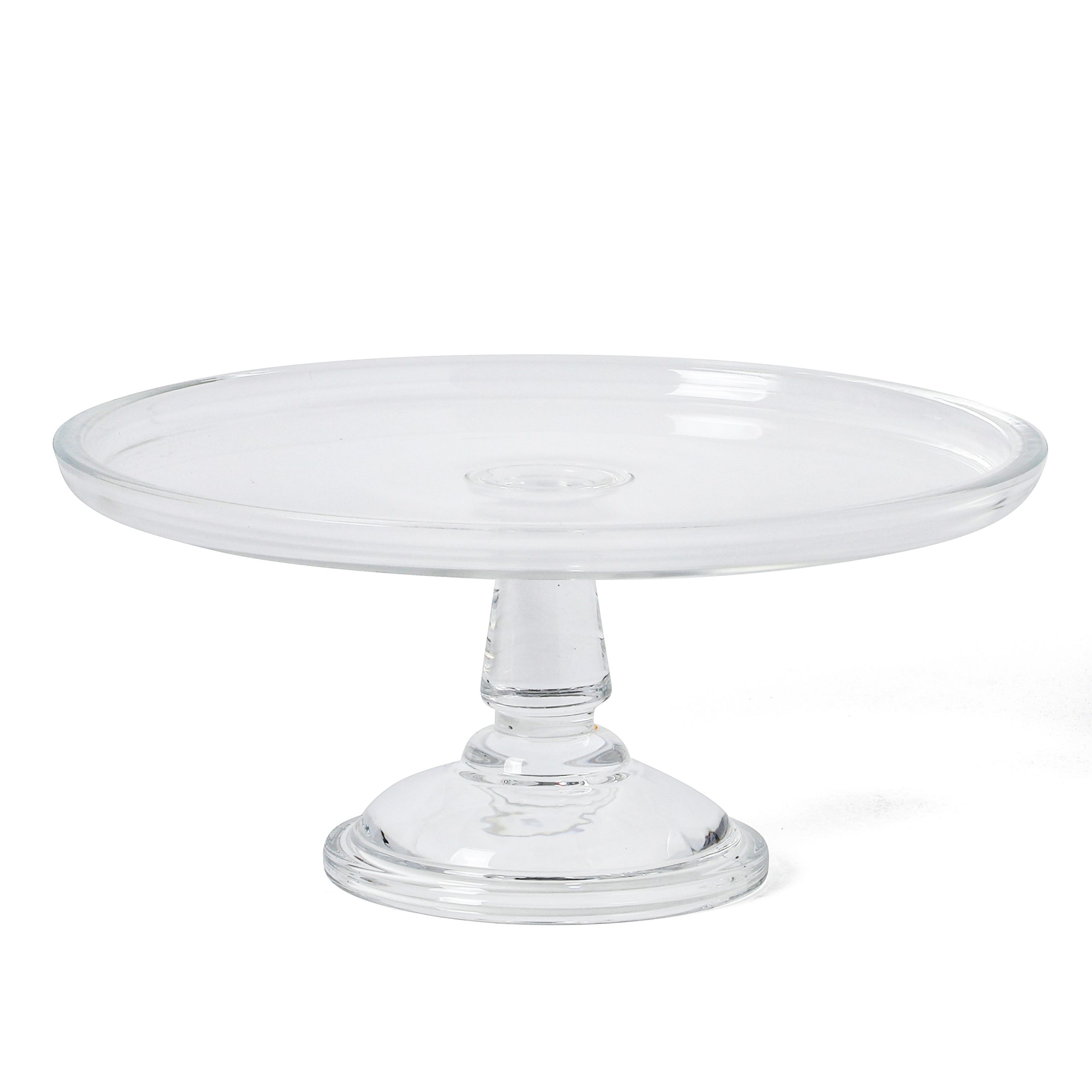 Martha Stewart Watercrest Glass Cake Stand with Dome, 10.2 Inch Clear Footed Pedestal Cake Stand with Glass Lid Cover, Handmade Glassware - Image 3