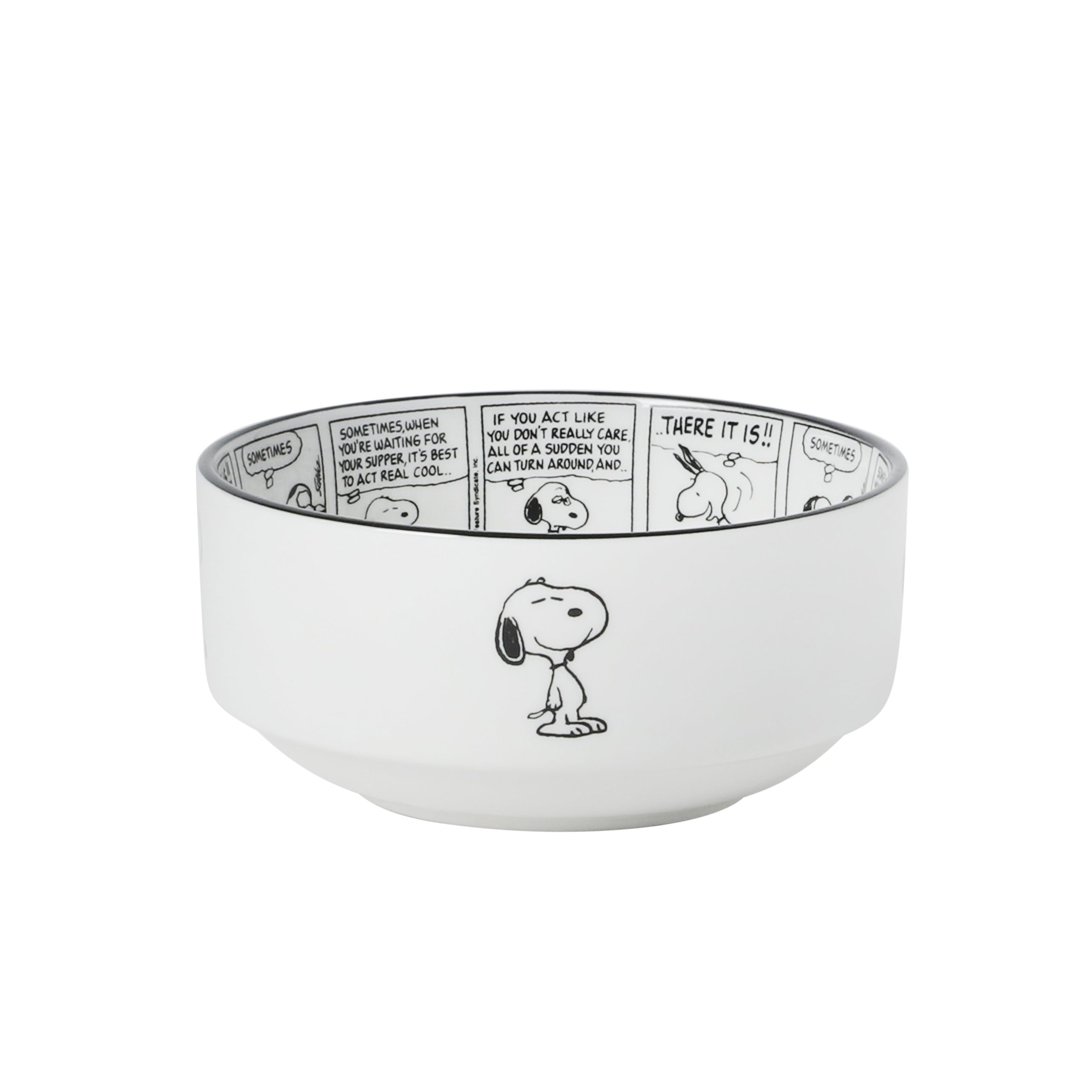 Peanuts Snoopy Cereal Bowls, Set of 4, 4.5-Inch Porcelain Snack Bowls for Ice Cream and Dessert, Sunday Comic Strip Design with Snoopy and Woodstock - Image 3