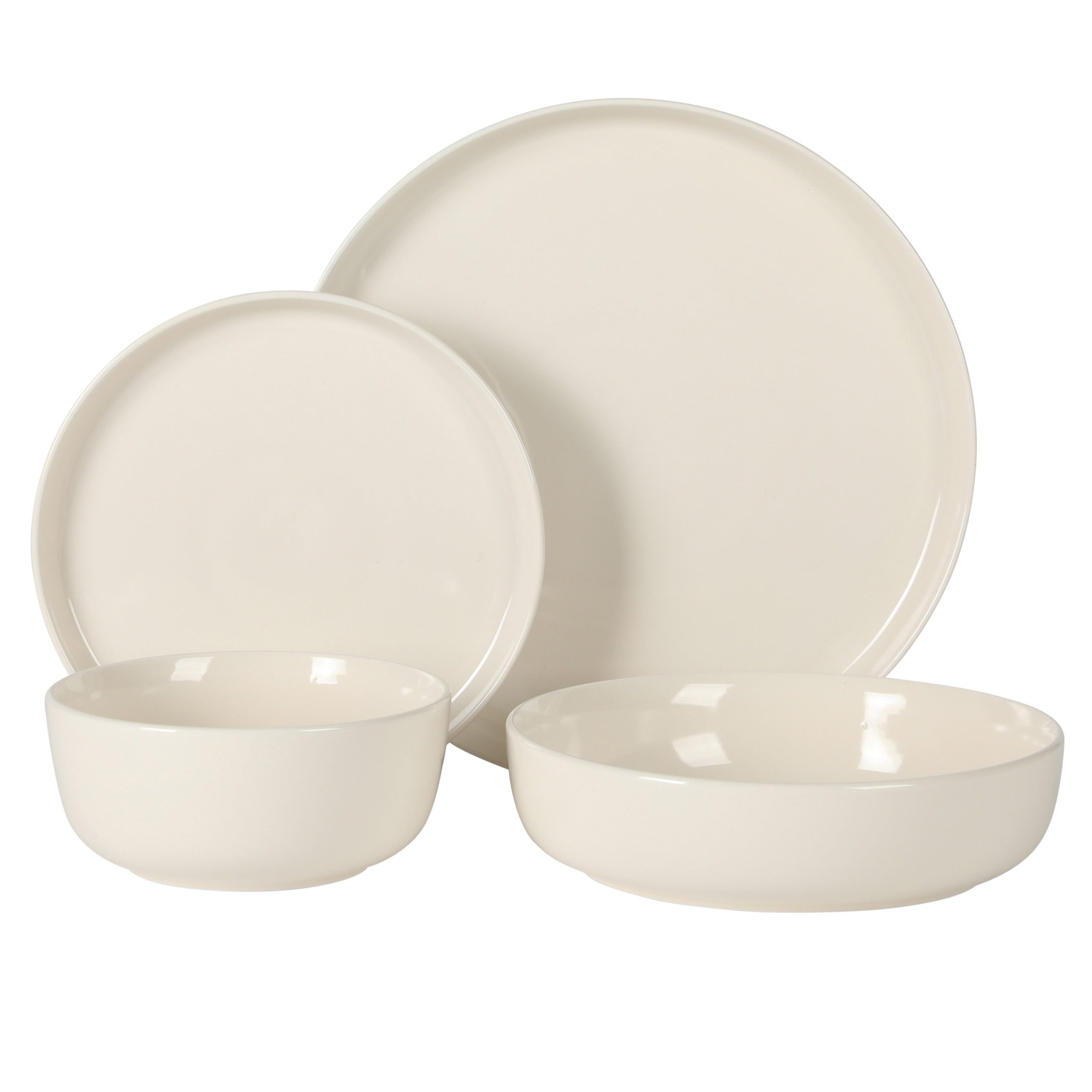 Gibson Home Serenity 16 Piece Modern Porcelain Dinnerware Set for 4, Plates and Bowls Set, Dinner Plates, Salad Plates, Cereal Bowls - Image 9