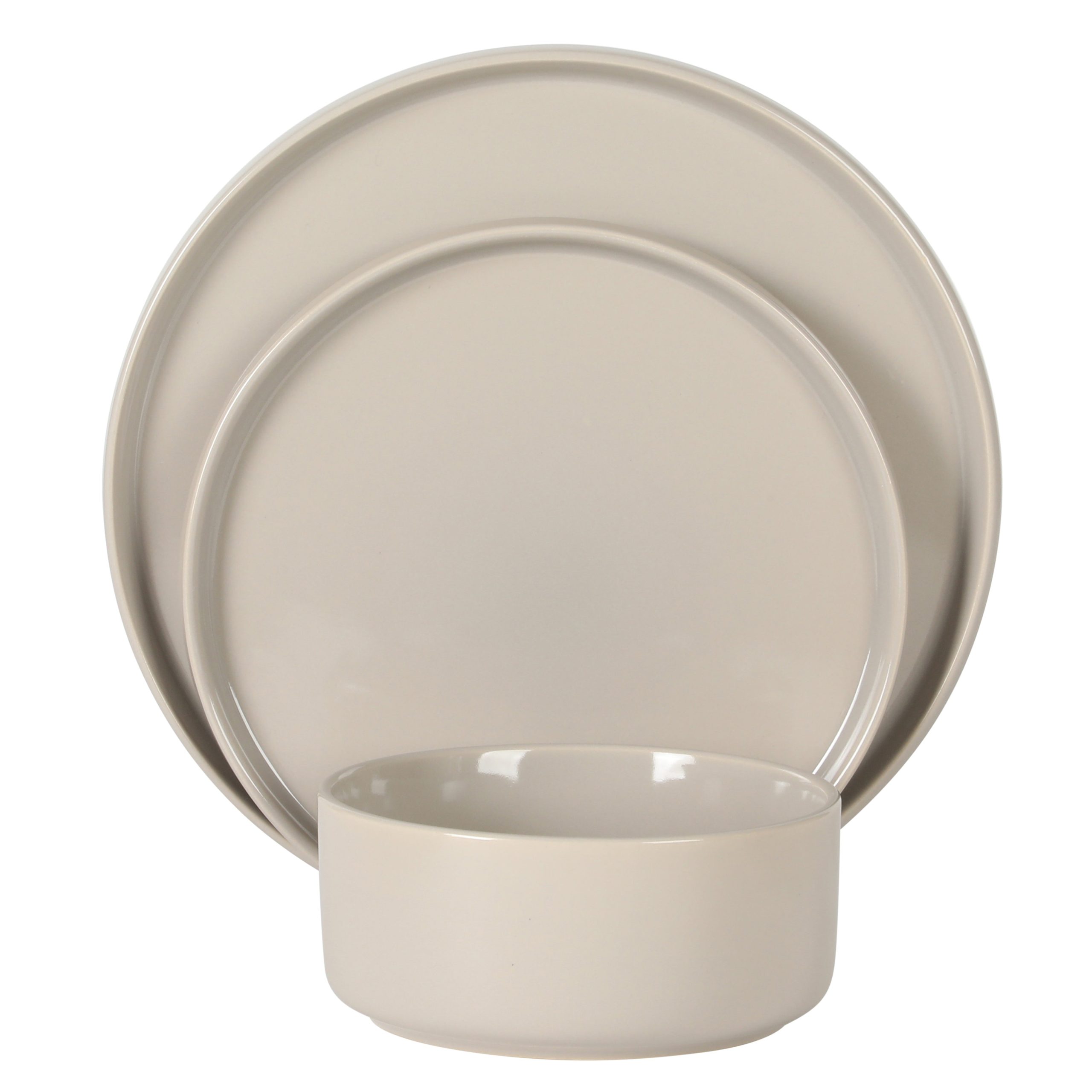 Gibson Elite Moonstone 12 Piece Modern Stoneware Dinnerware Set for 4, Grey Plates and Bowls Set, Dinner Plates, Salad Plates, Bowls - Image 9