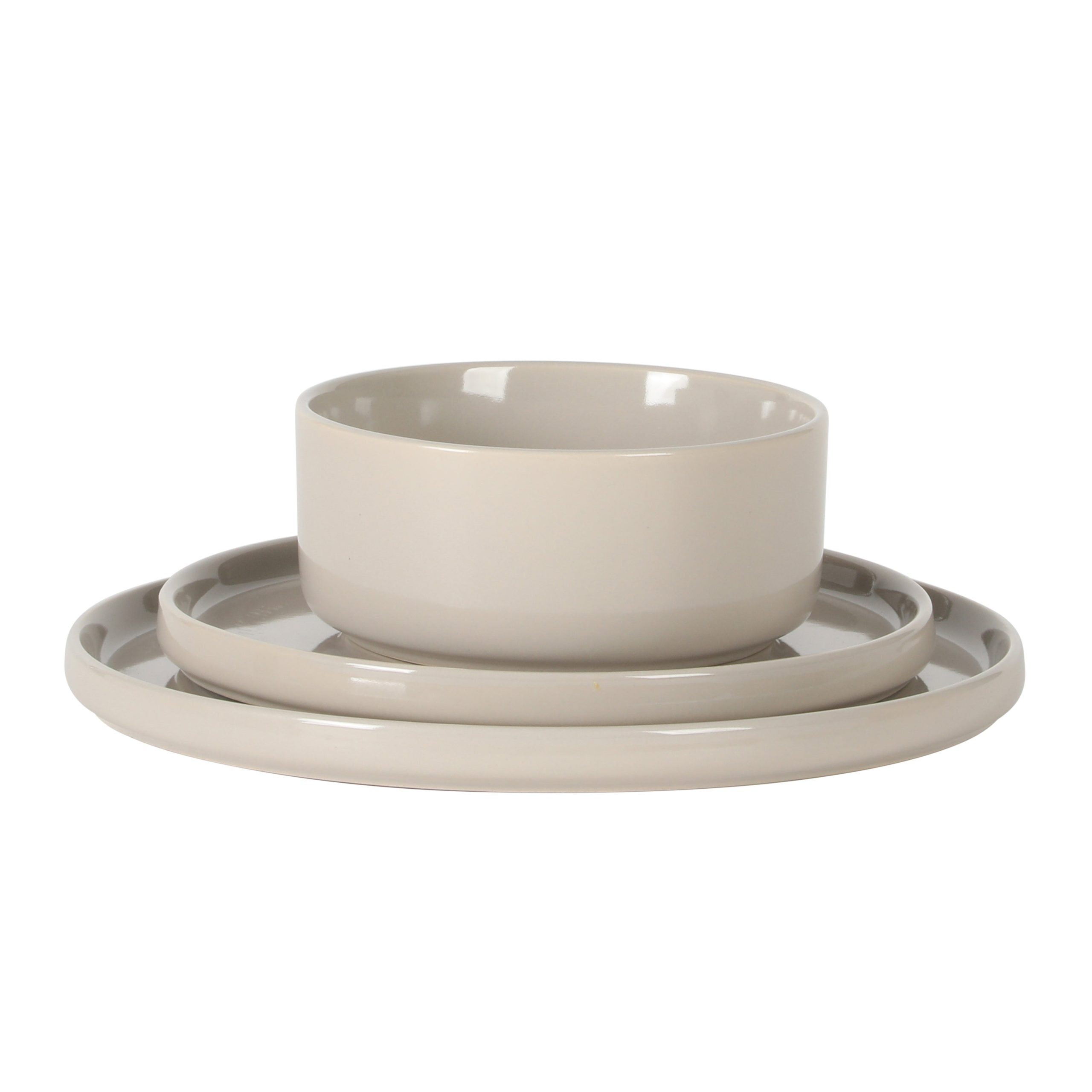 Gibson Elite Moonstone 12 Piece Modern Stoneware Dinnerware Set for 4, Grey Plates and Bowls Set, Dinner Plates, Salad Plates, Bowls - Image 10