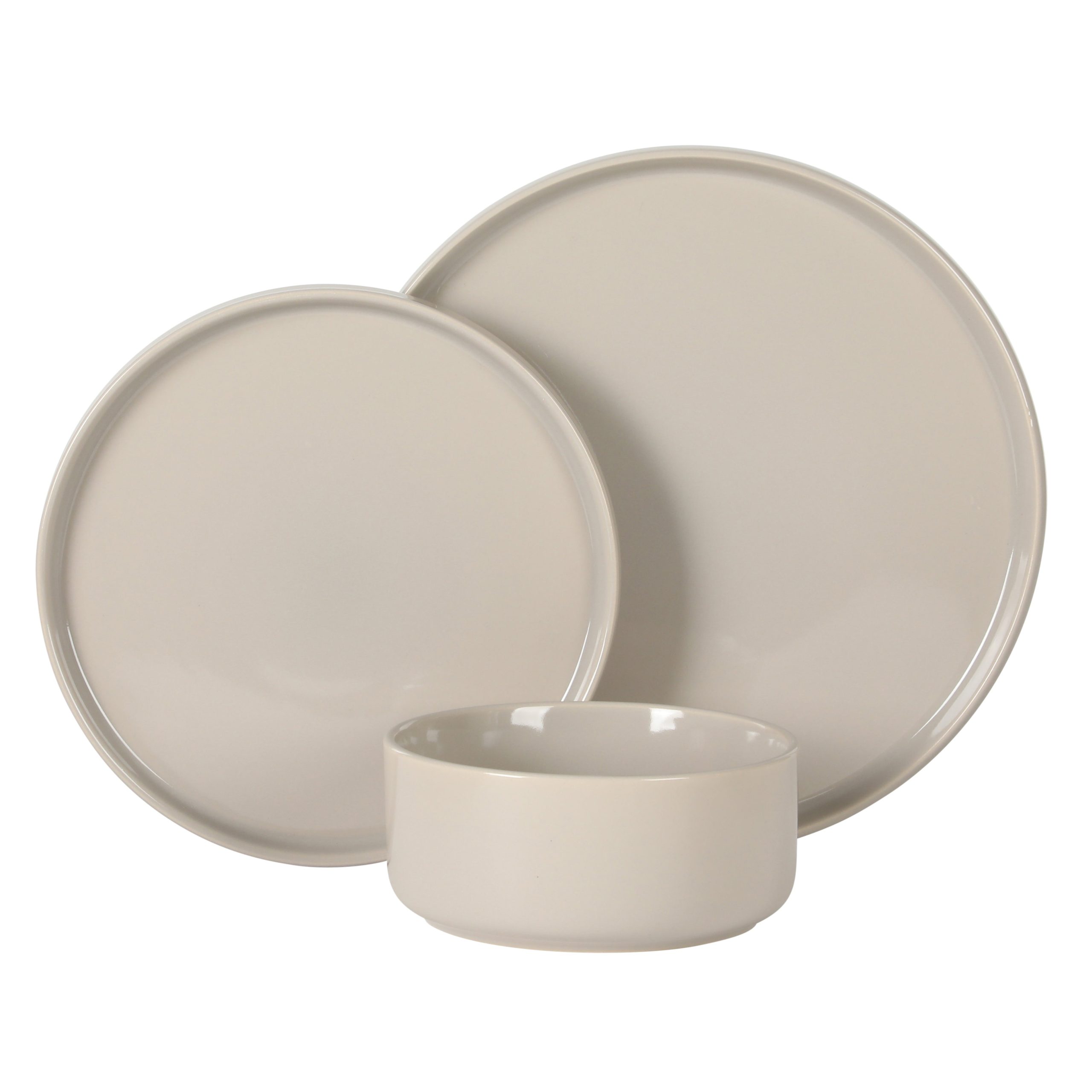 Gibson Elite Moonstone 12 Piece Modern Stoneware Dinnerware Set for 4, Grey Plates and Bowls Set, Dinner Plates, Salad Plates, Bowls - Image 8