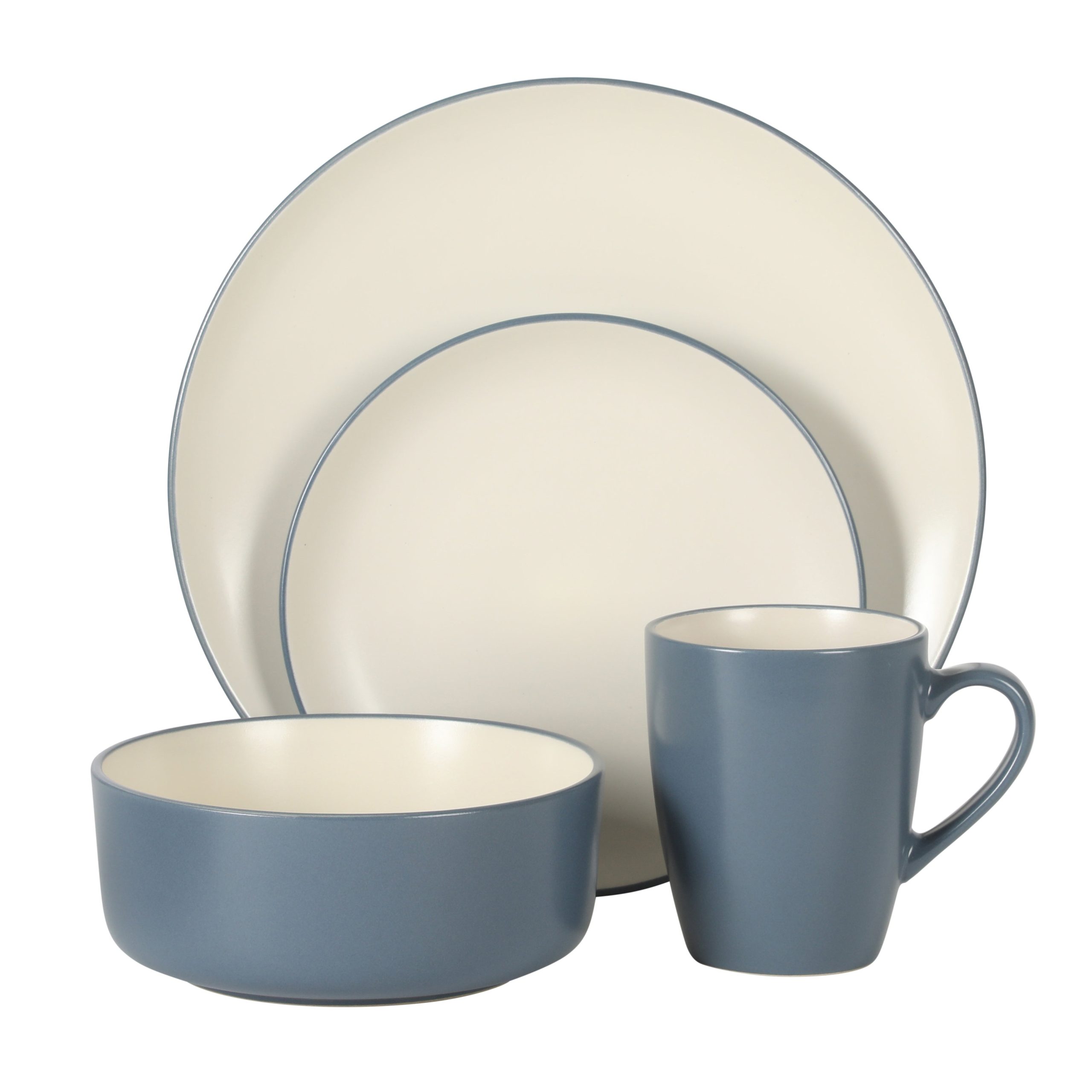 Gibson Elite Oxford Blue Plates and Bowls Sets, 16 Piece Stoneware Dinnerware Sets for 4, Dinner Plates Dessert Plates Bowls Mugs - Image 7