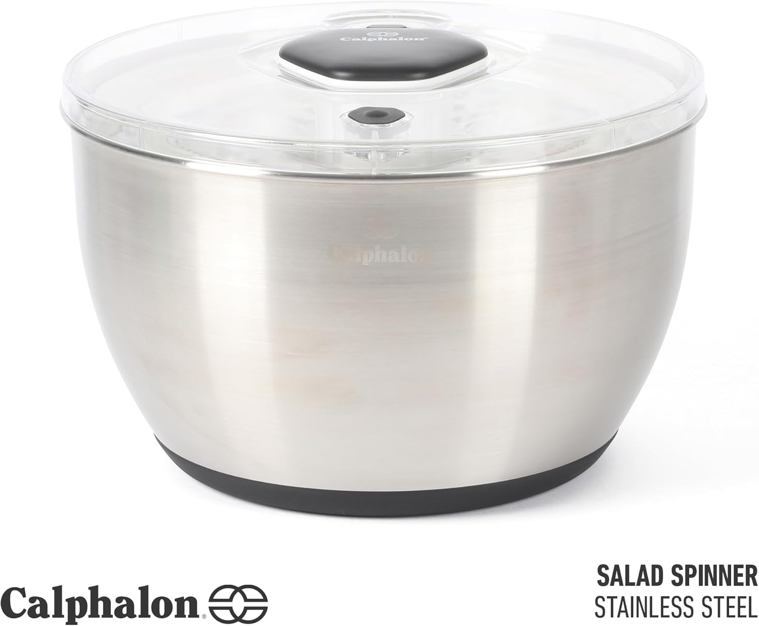 Calphalon Aero 6.3 Qt Stainless Steel Salad Spinner, Fruit Washer, Fruit Washing Bowl with Strainer, Vegetable Cleaner, Salad Cleaner, Lettuce Washer - Image 3