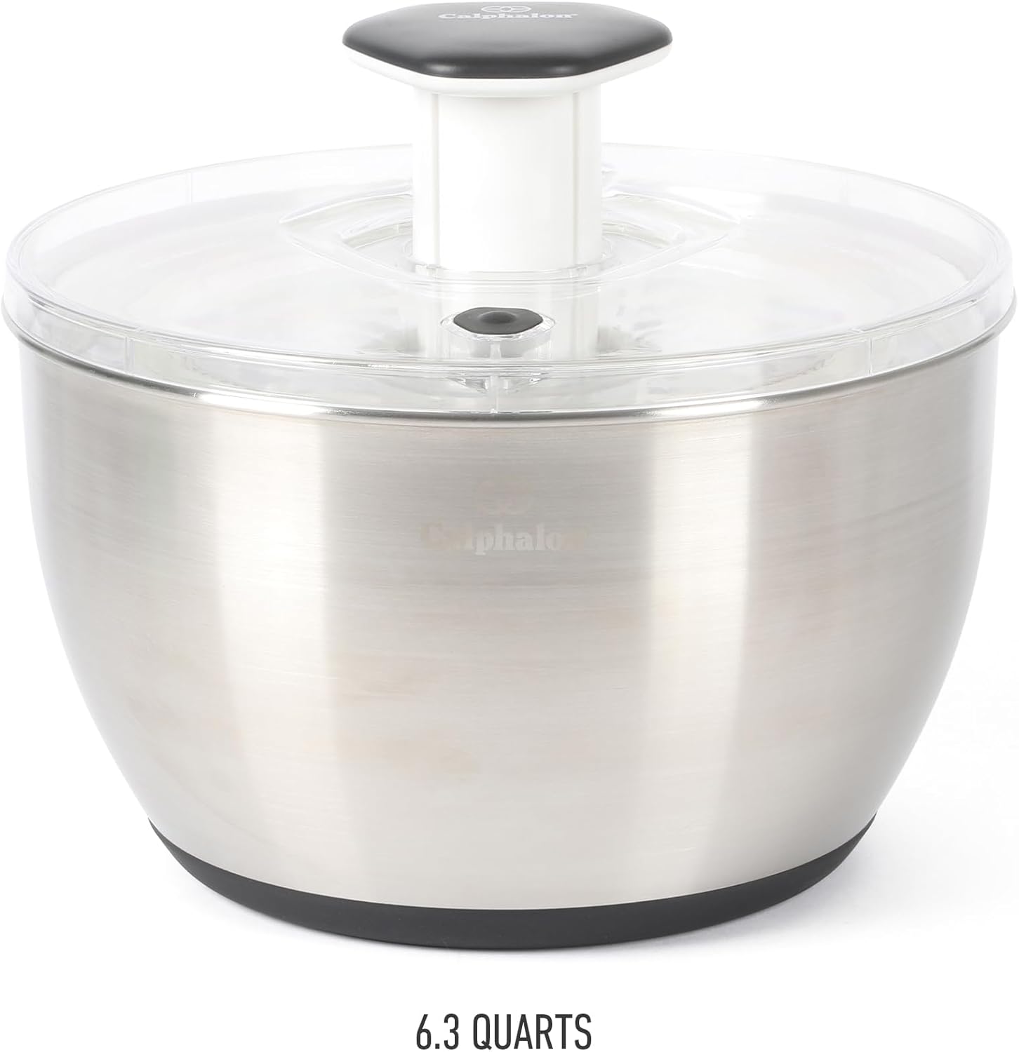 Calphalon Aero 6.3 Qt Stainless Steel Salad Spinner, Fruit Washer, Fruit Washing Bowl with Strainer, Vegetable Cleaner, Salad Cleaner, Lettuce Washer - Image 4