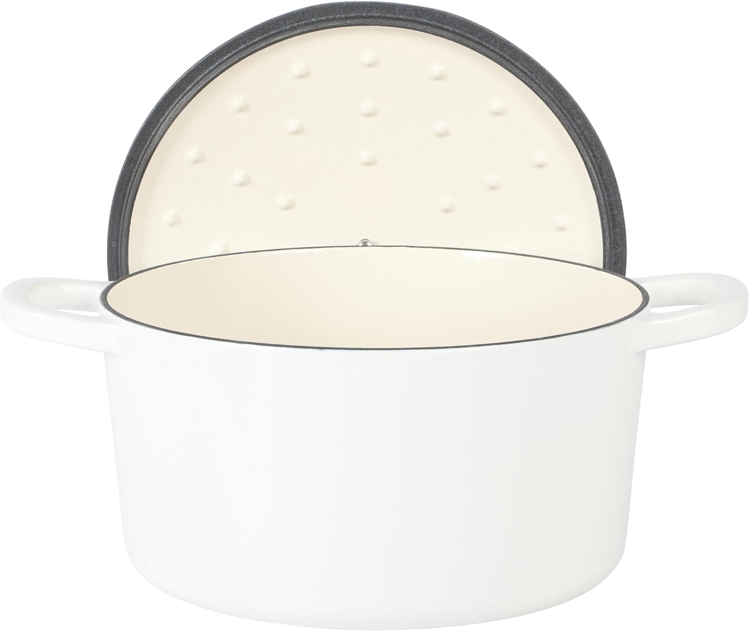 Crock Pot Artisan 6-Quart Round Dutch Oven - Matte Linen White w/Gold Knob, Gradient Red, or Teal Ombre - Image 2