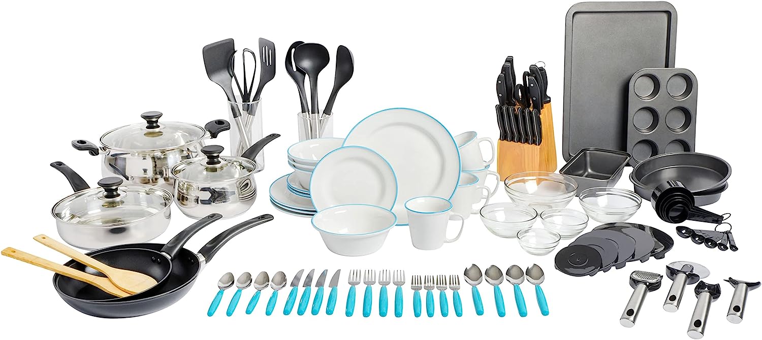 Gibson Home 95-Piece Complete Kitchen Starter Kit - Dinnerware, Cookware, Bakeware, Kitchen Tools - Image 6