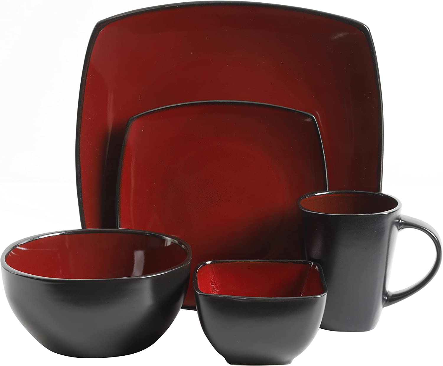 Gibson Elite Soho Lounge Square 40-Piece Reactive Stoneware Dinnerware Set - Image 5