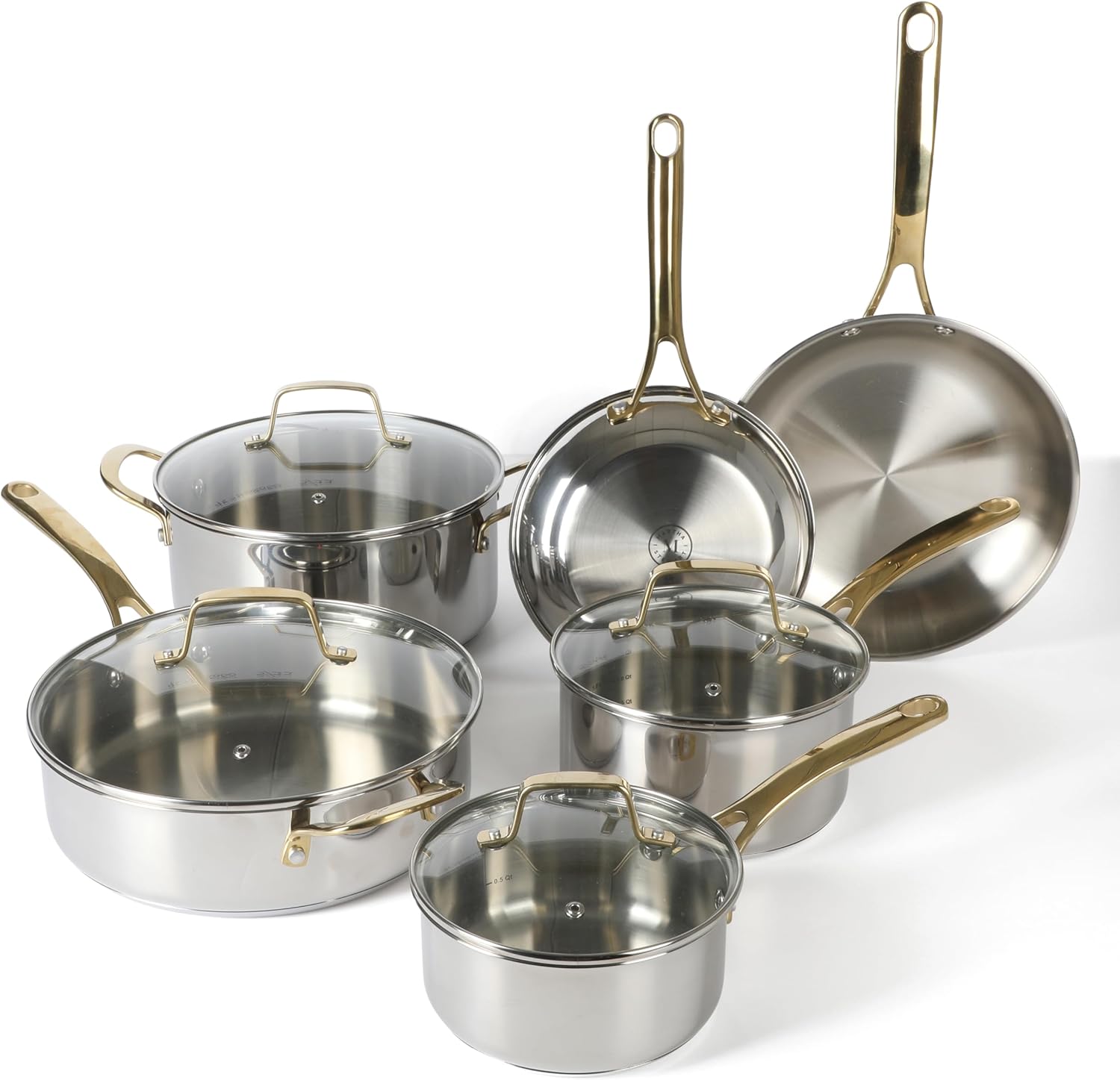 Martha Stewart Castelle 10-Piece Stainless Steel Cookware Set - Image 8