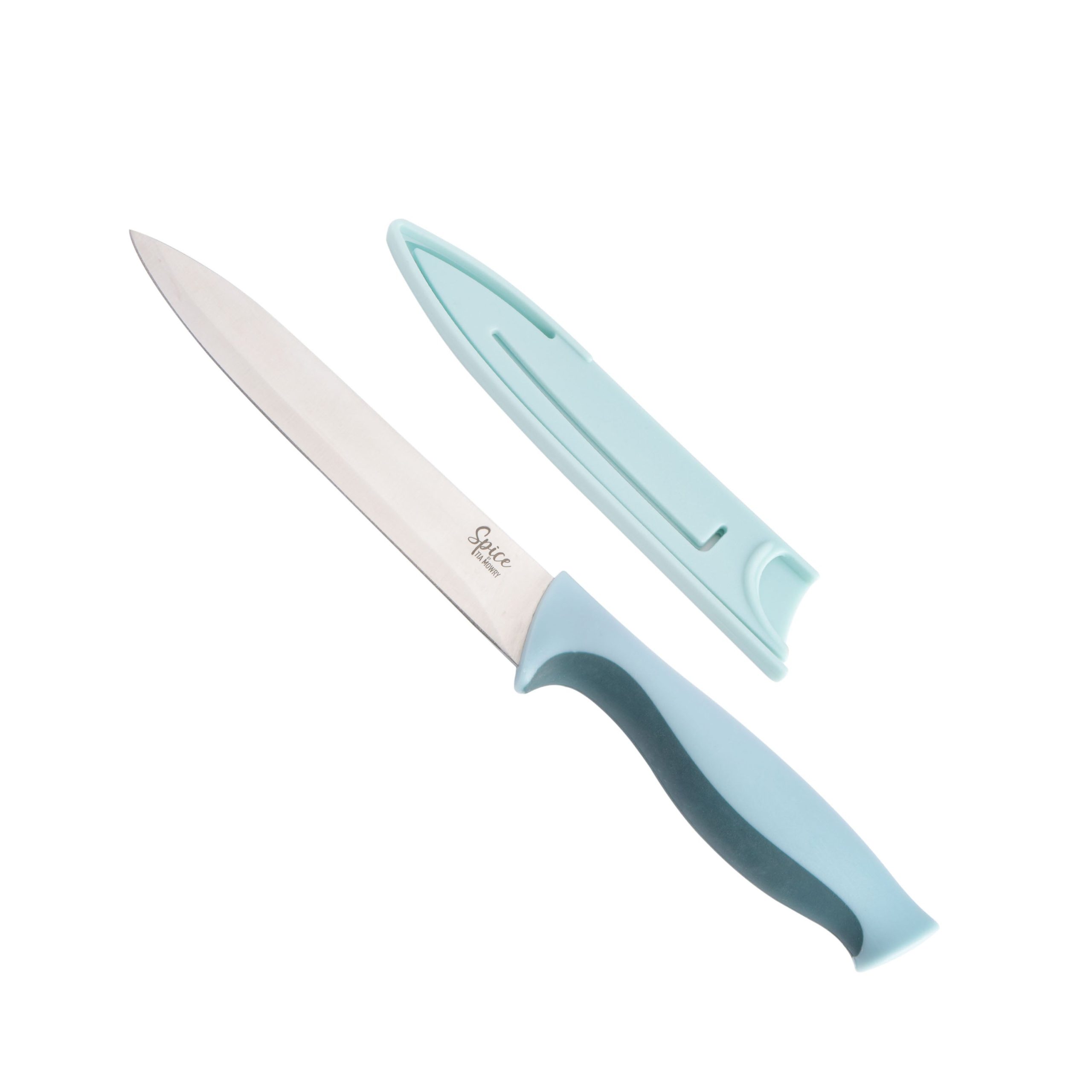 Spice by Tia Mowry 6-Piece Cutlery Set w/ Cutting Board, Stainless Steel Knives and Sheaths - Image 4