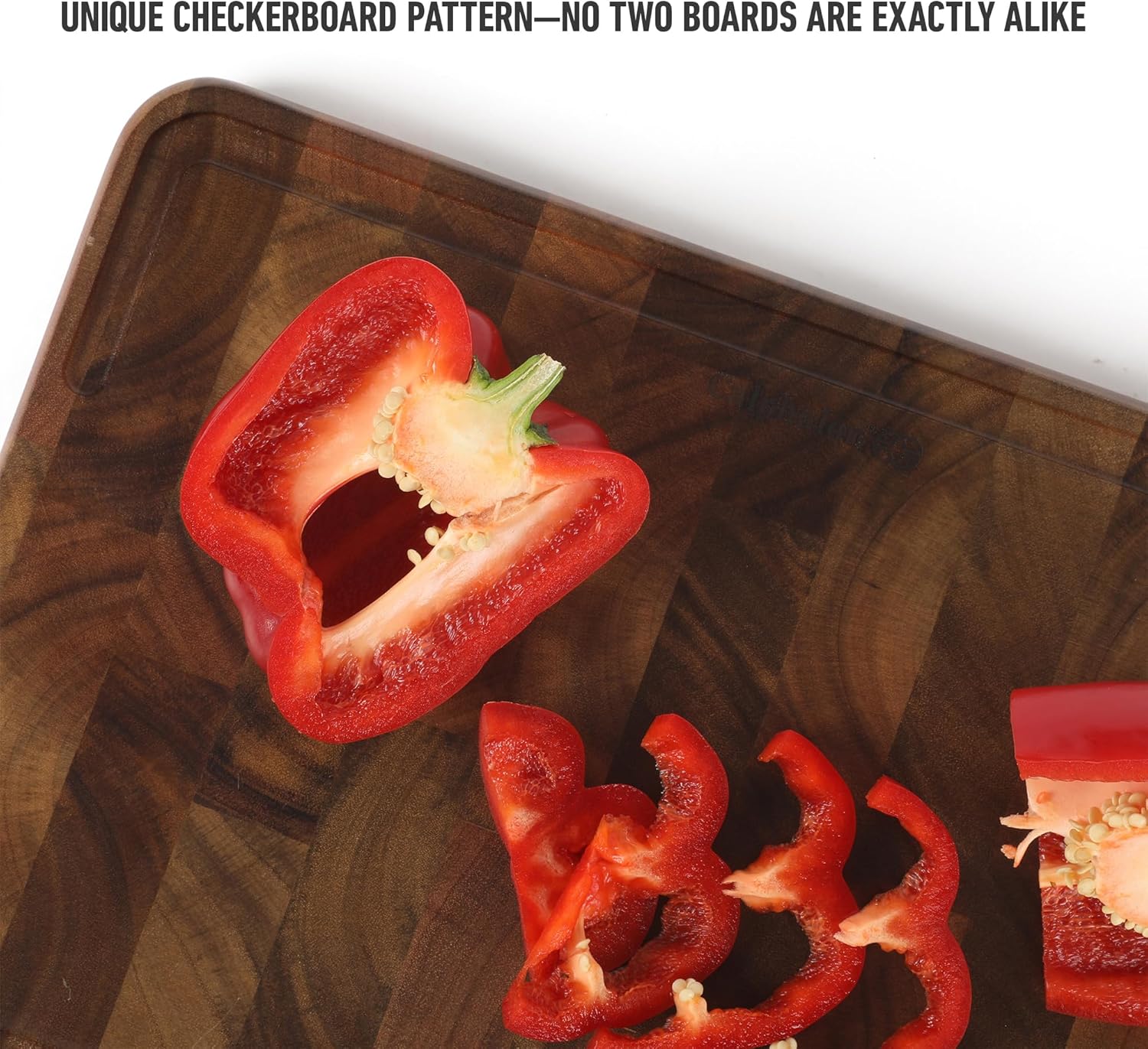 Calphalon Edge Guard End Grain Acacia Wood Cutting Board - Image 8