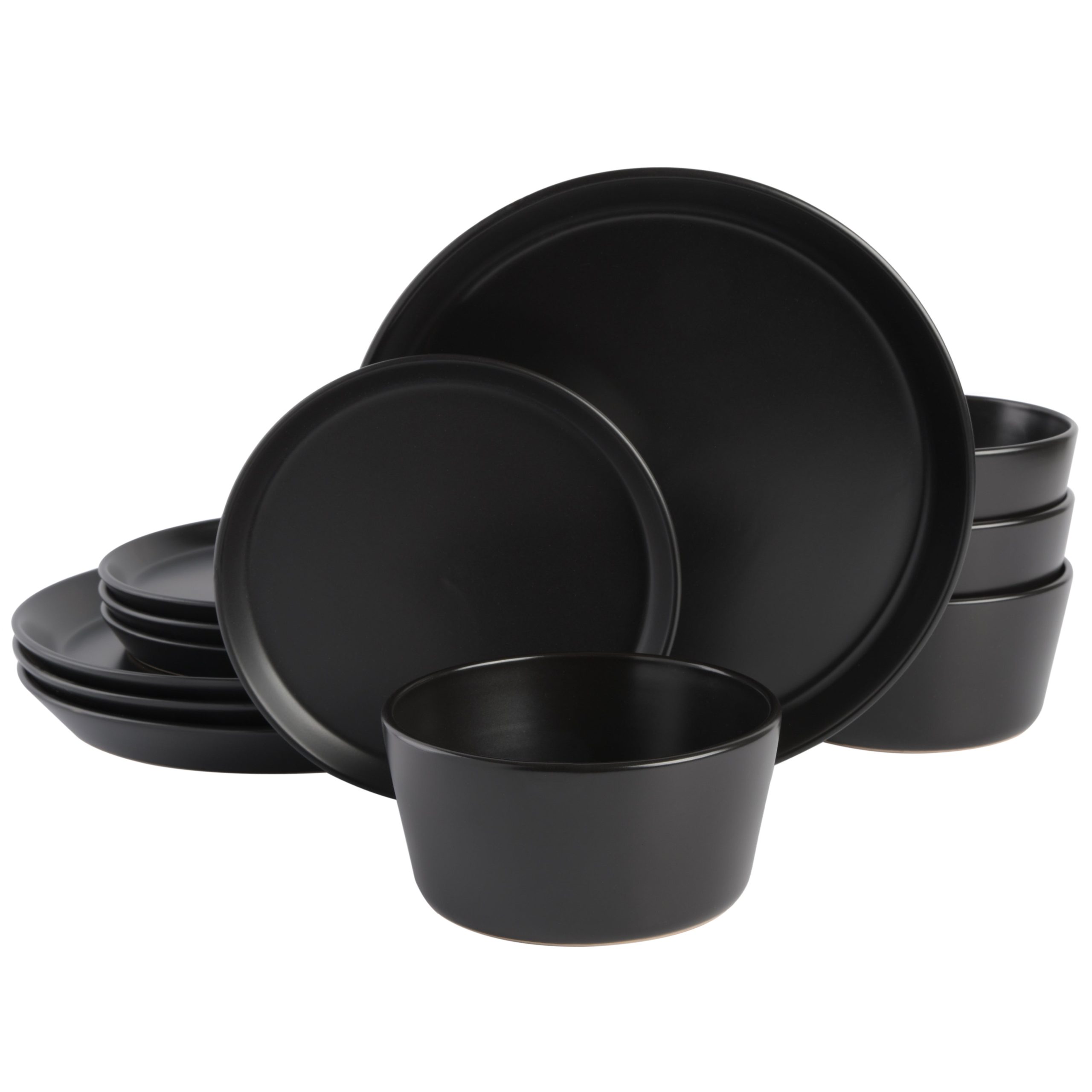 Gibson Home Sofia 12-Piece Coupe Matte Glaze Stoneware Dinnerware Set