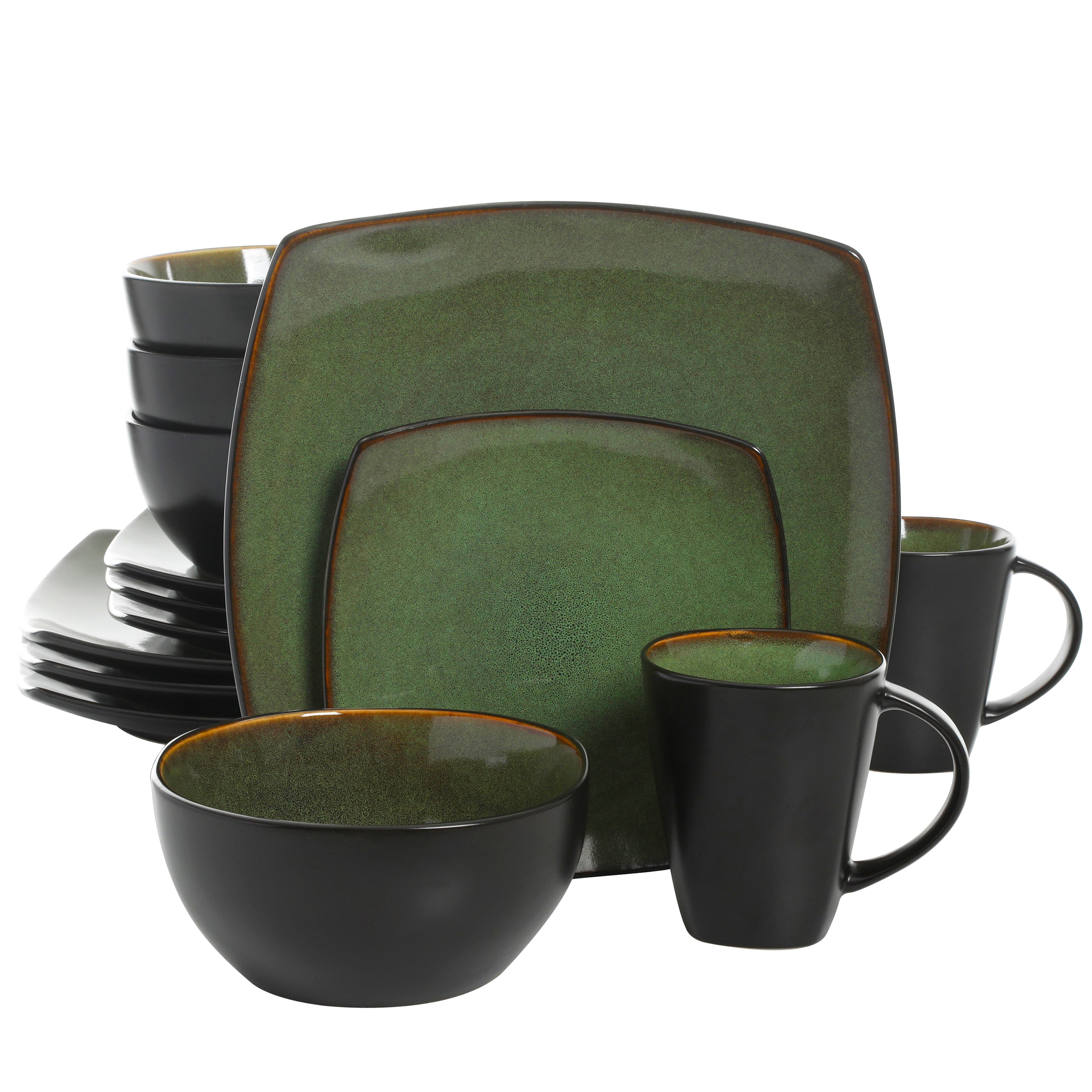 Gibson Elite Soho Lounge Square 16-Piece Stoneware Dinnerware Set - Image 13