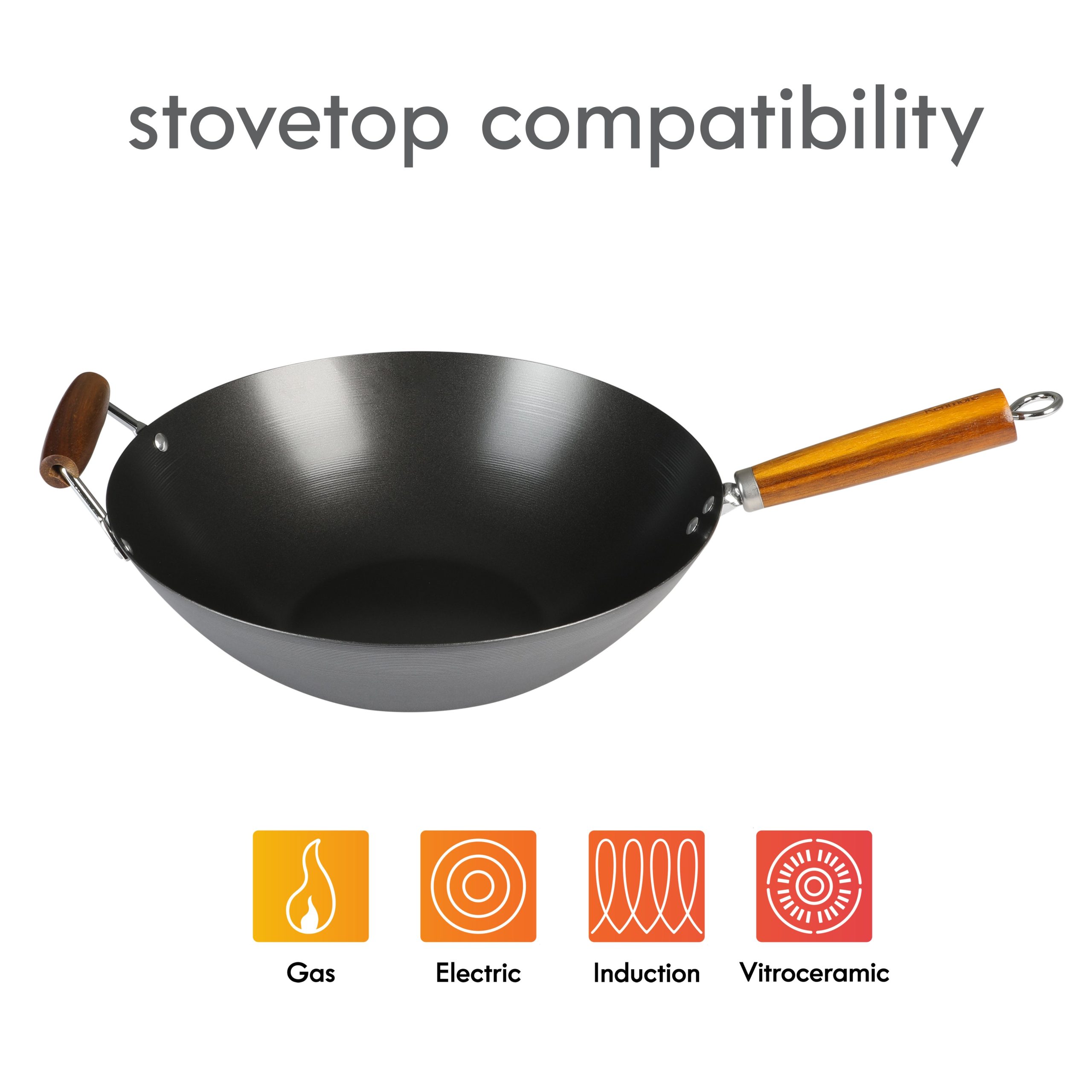 Kenmore Hammond 14-Inch Flat Bottom Wok - Image 7