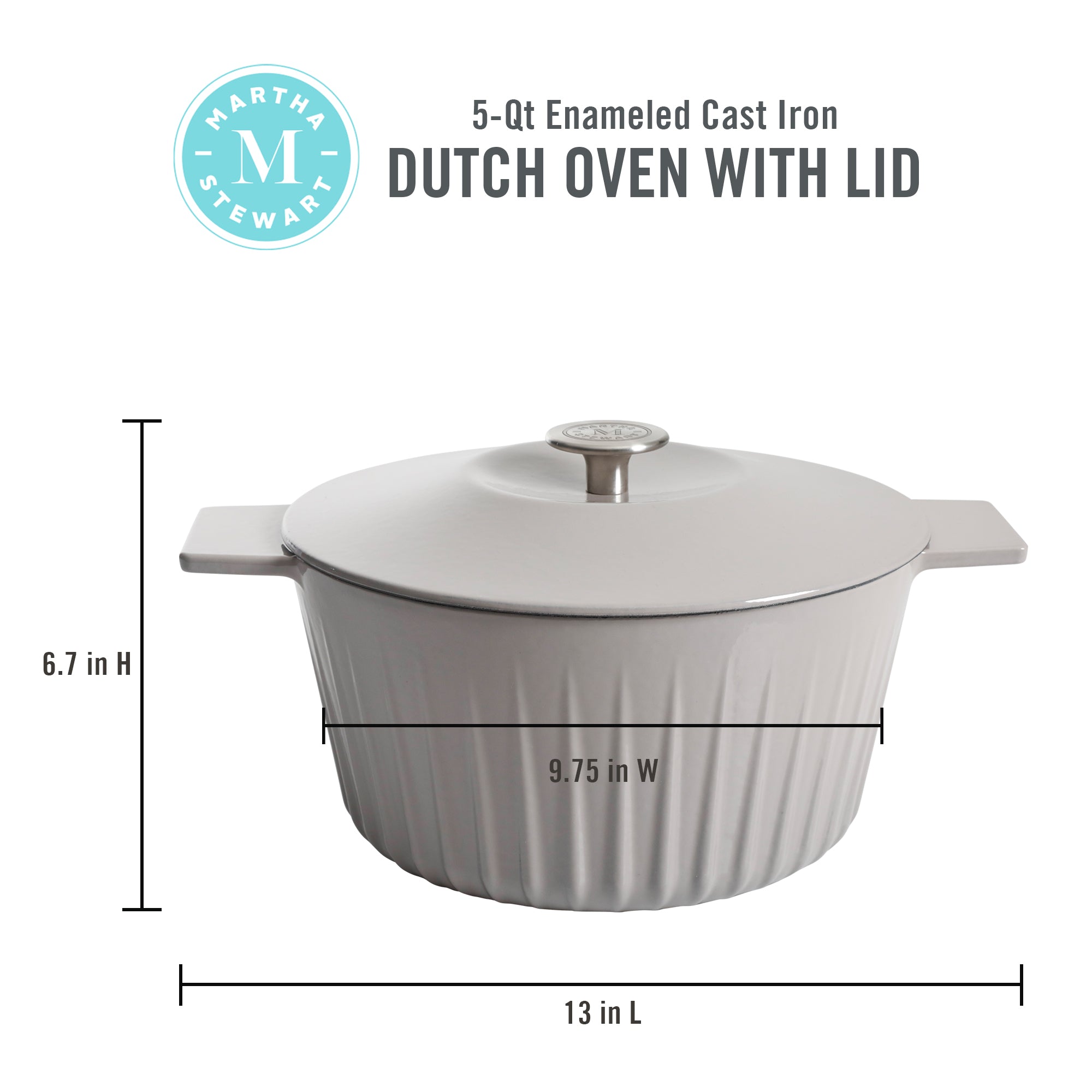 Martha Stewart Eastholm 5-Quart Enameled Cast Iron Dutch Oven - Image 3
