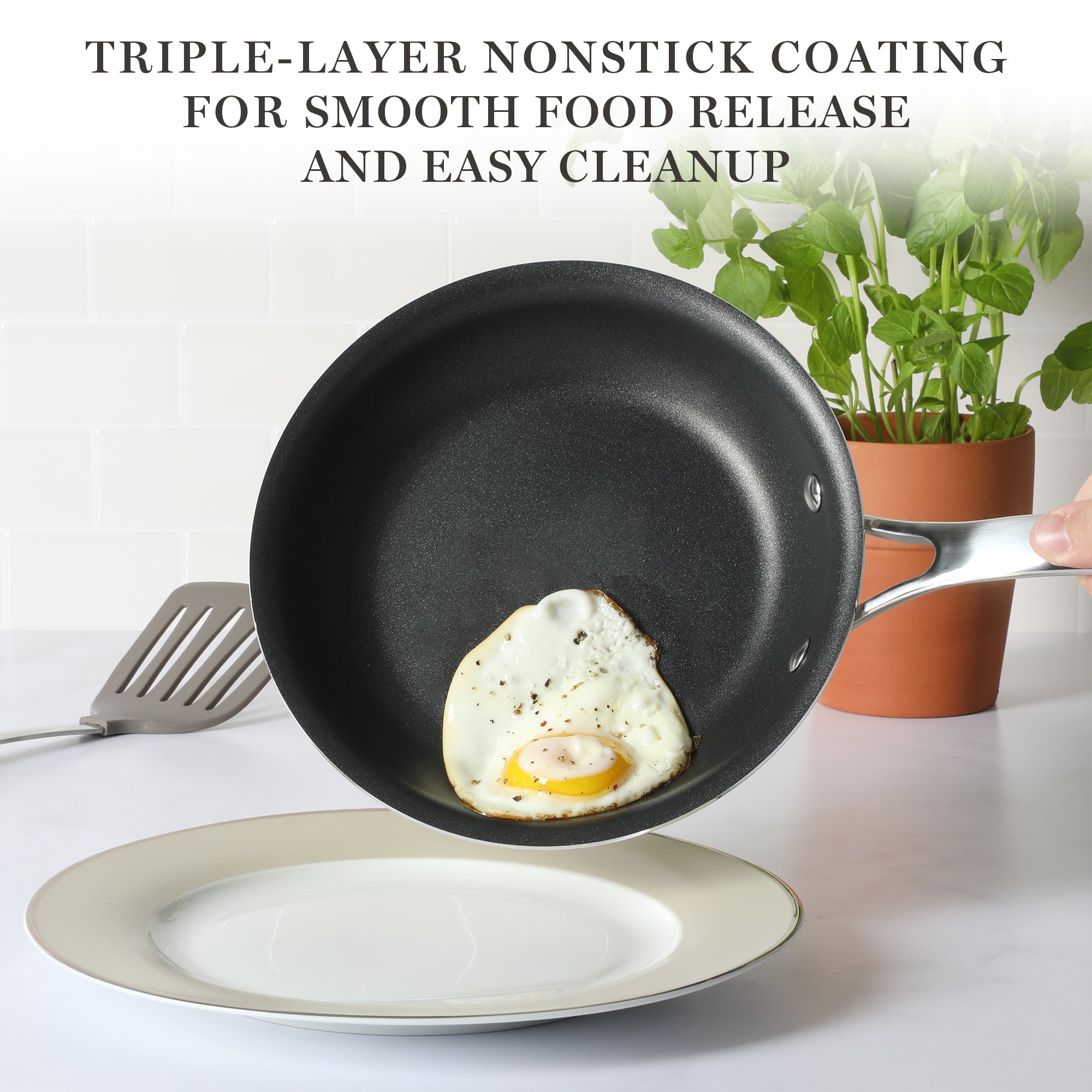 Martha Stewart 12-Piece Heavy Gauge Aluminum Hard Anodized Premium Nonstick Induction Safe Cookware Set - Image 3