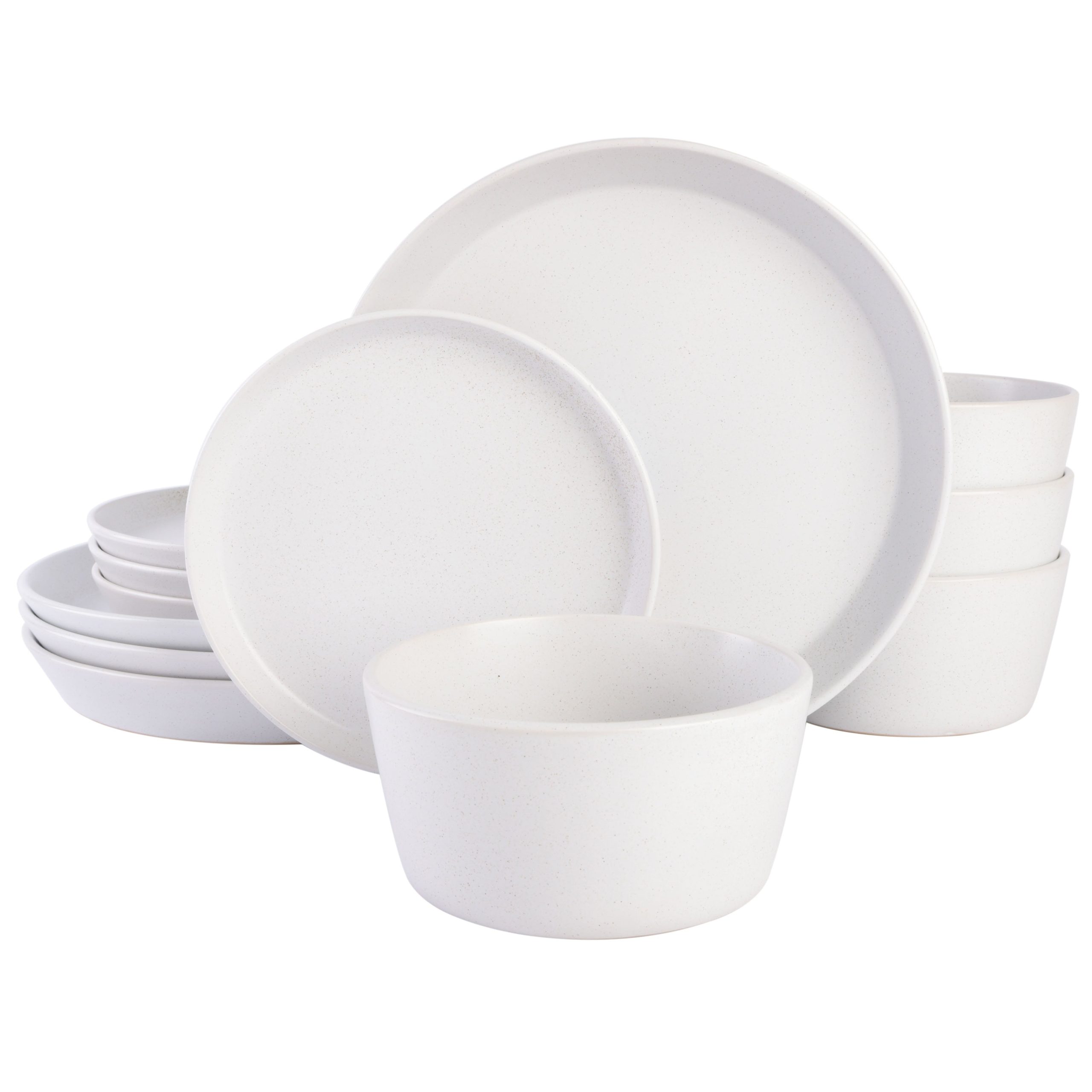 Gibson Home Sofia 12-Piece Coupe Matte Glaze Stoneware Dinnerware Set - Image 4