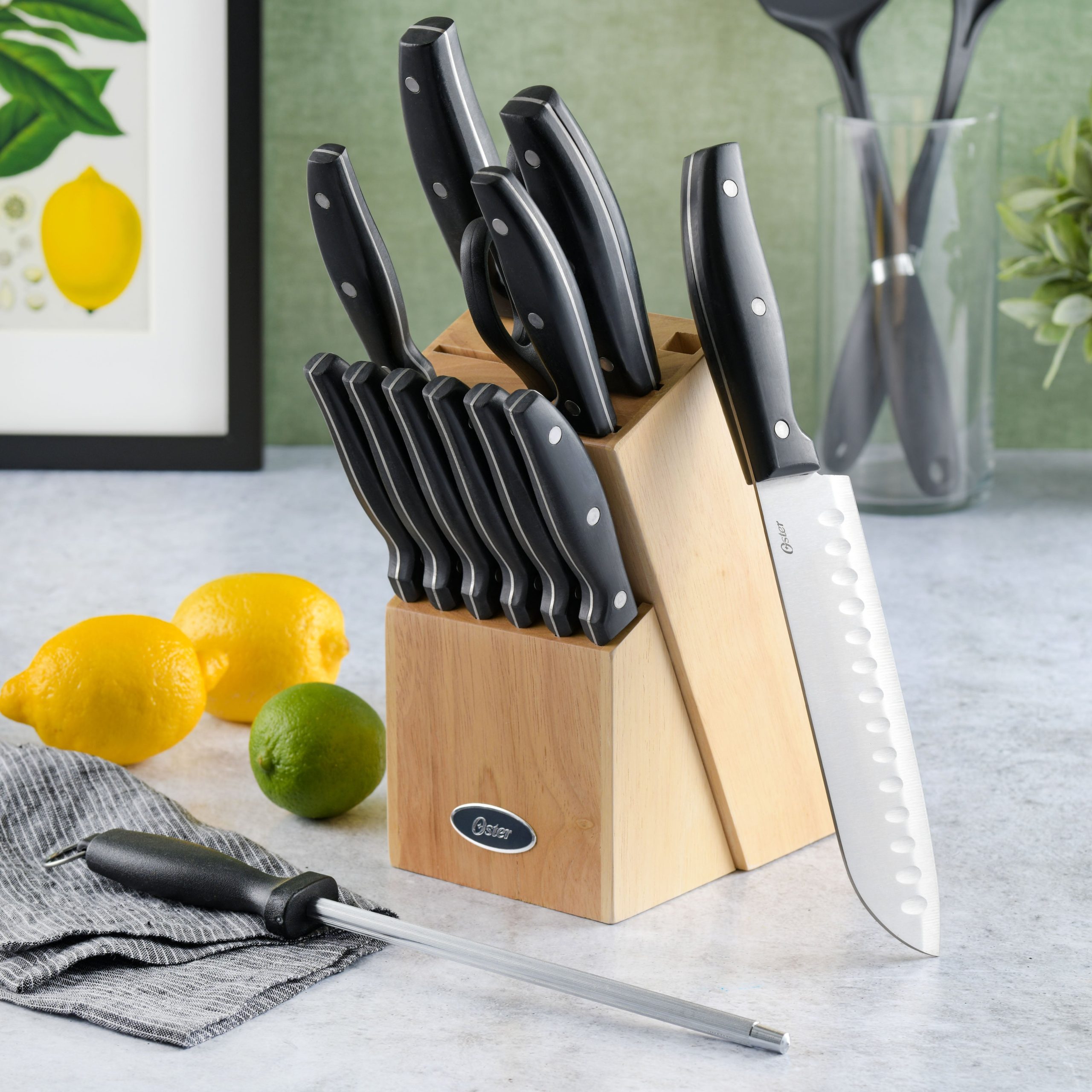 Oster Granger 14-Piece Cutlery Set w/ Wood Block - Image 3