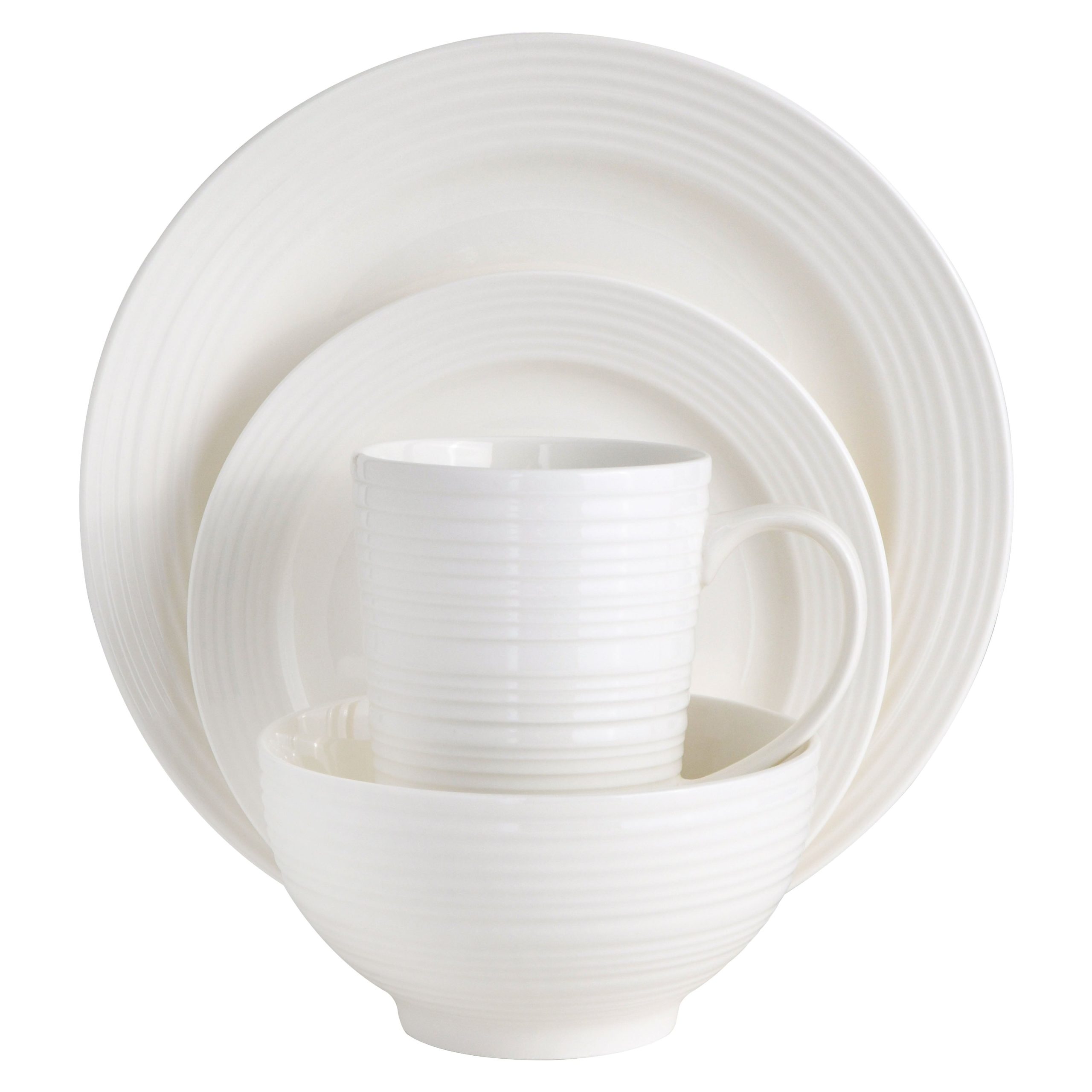 Gibson Home Amelia Court 16-Piece Fine Ceramic Dinnerware Set - White - Image 6