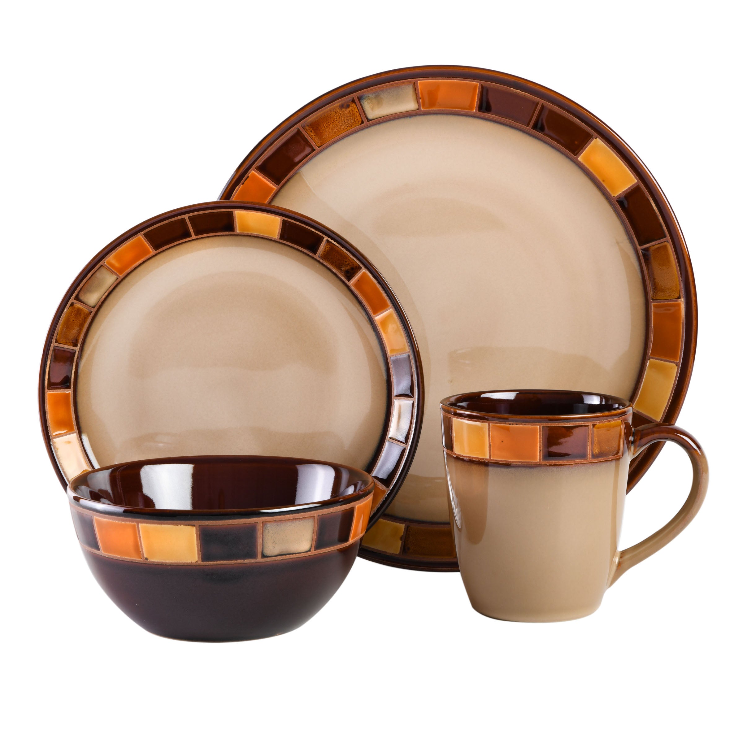 Gibson Elite Casa Estebana 16-Piece Reactive Stoneware Dinnerware Set - Image 4