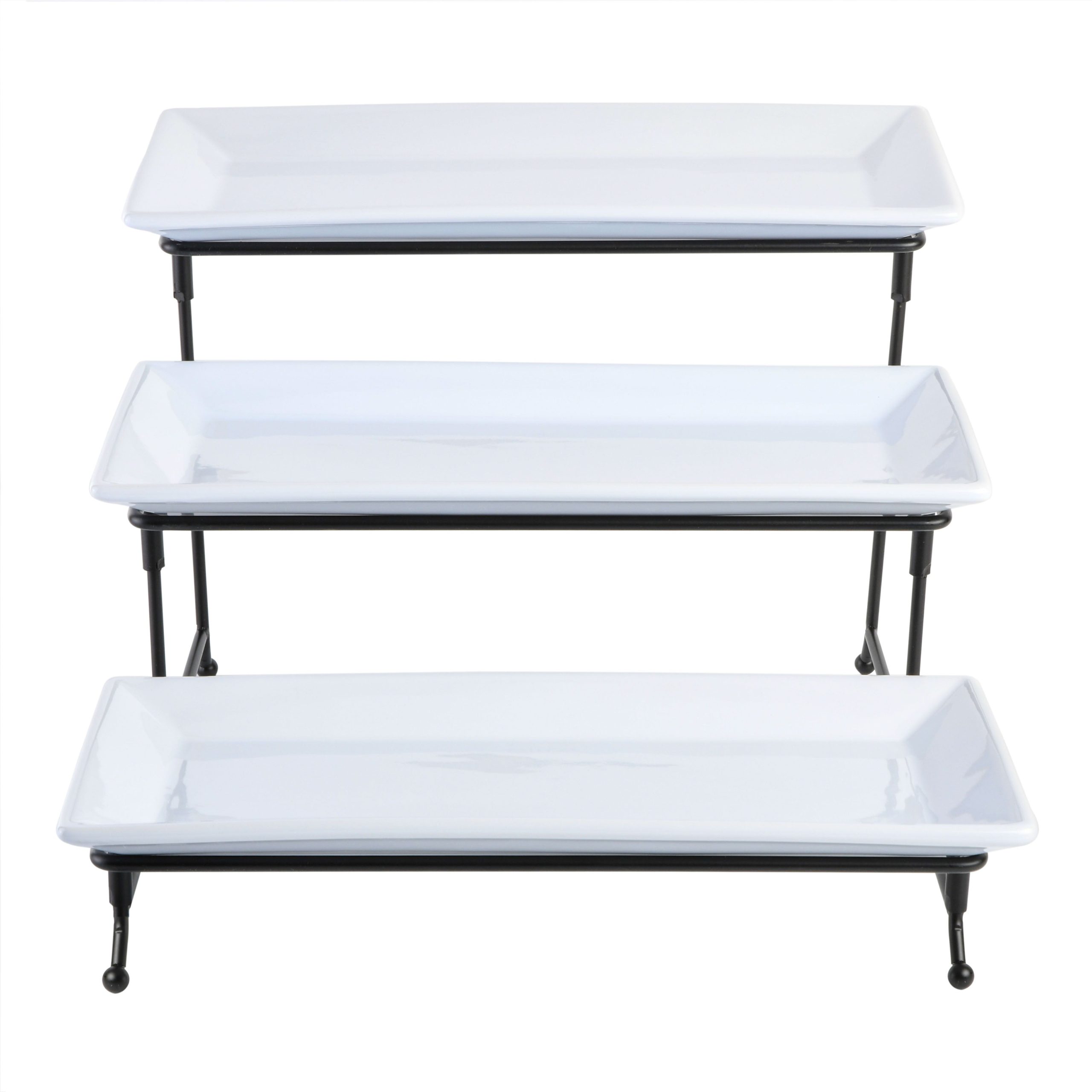 Gibson Elite Gracious Dining 3-Tier Serving Set w/ Plates & Metal Stand - Image 4