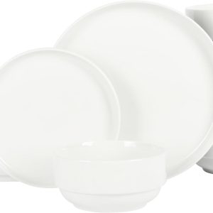 Gibson Home Rothernberg Stackable 18 Piece, Service for 6, Porcelain Plates and Bowls Set
