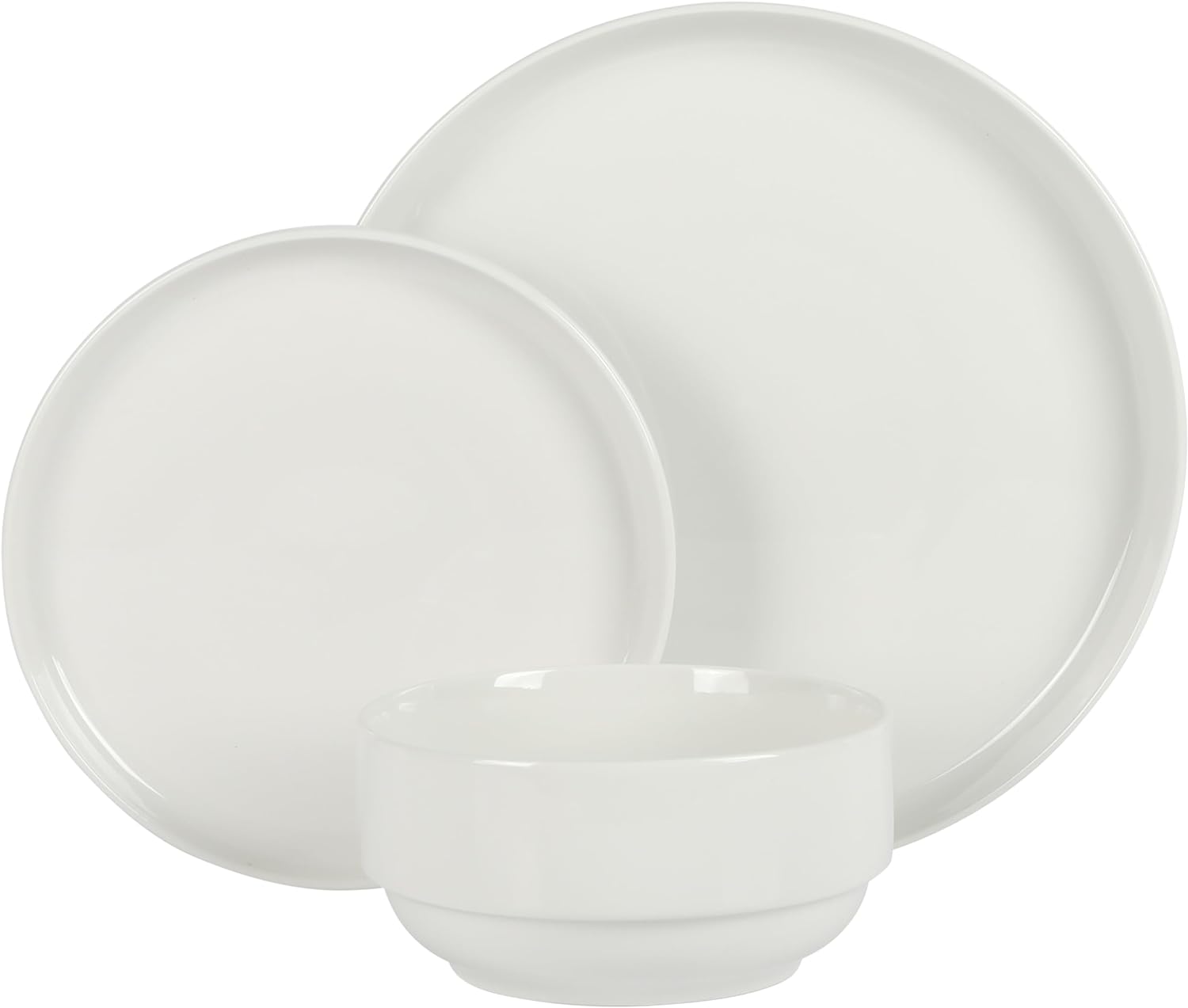 Gibson Home Rothernberg Stackable 18 Piece, Service for 6, Porcelain Plates and Bowls Set - Image 2