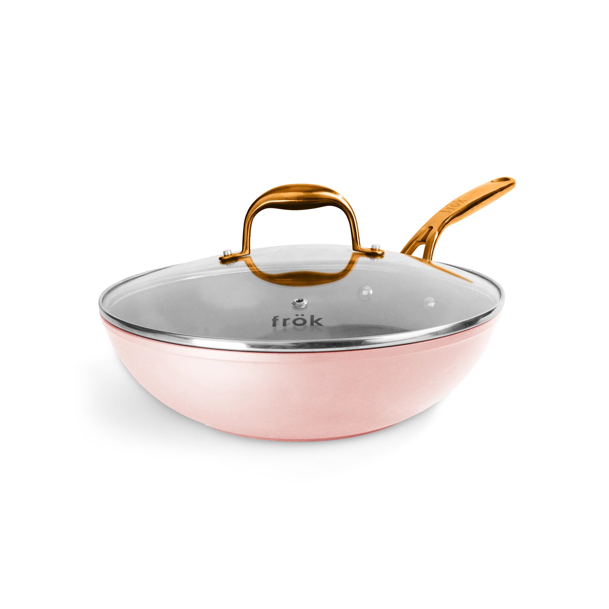 Frok 11" All-In-One Ceramic Non-Stick Fry Pan Meets Wok w/ Lid - Image 2