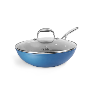 Frok 11" All-In-One Ceramic Non-Stick Fry Pan Meets Wok w/ Lid