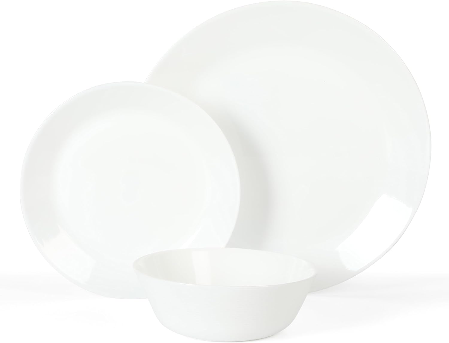 Martha Stewart Opalton 18 Piece Chip and Break Resistant Opal Glass Dinnerware Set - Image 3