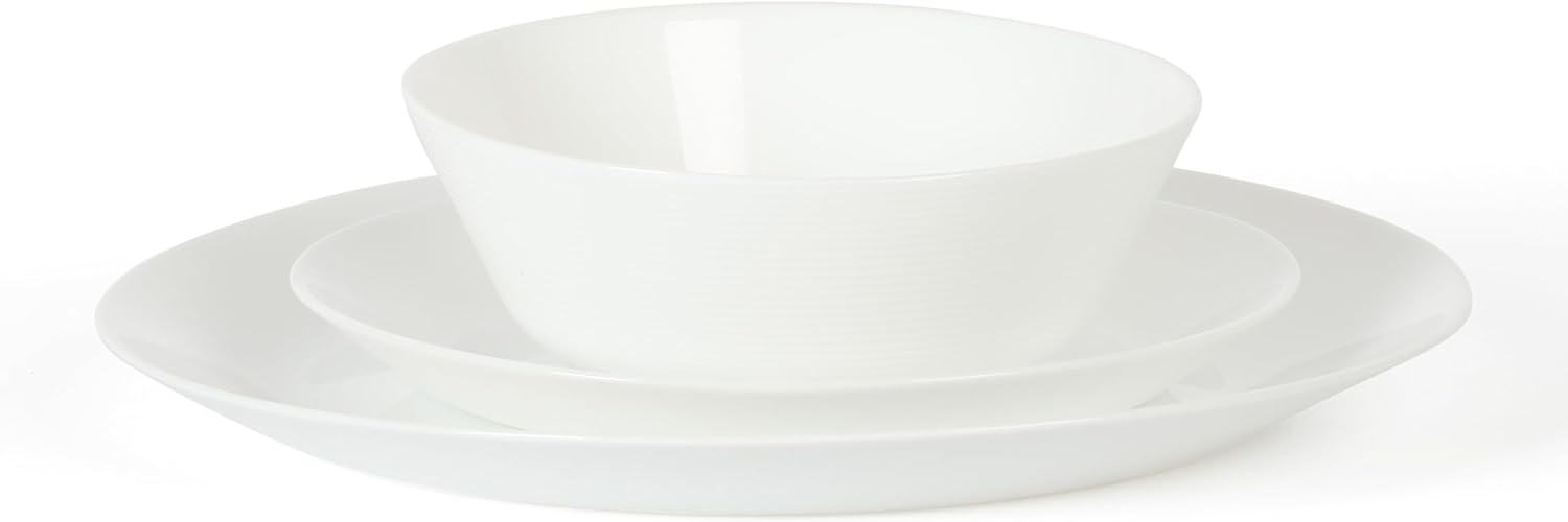 Martha Stewart Opalton 18 Piece Chip and Break Resistant Opal Glass Dinnerware Set - Image 5